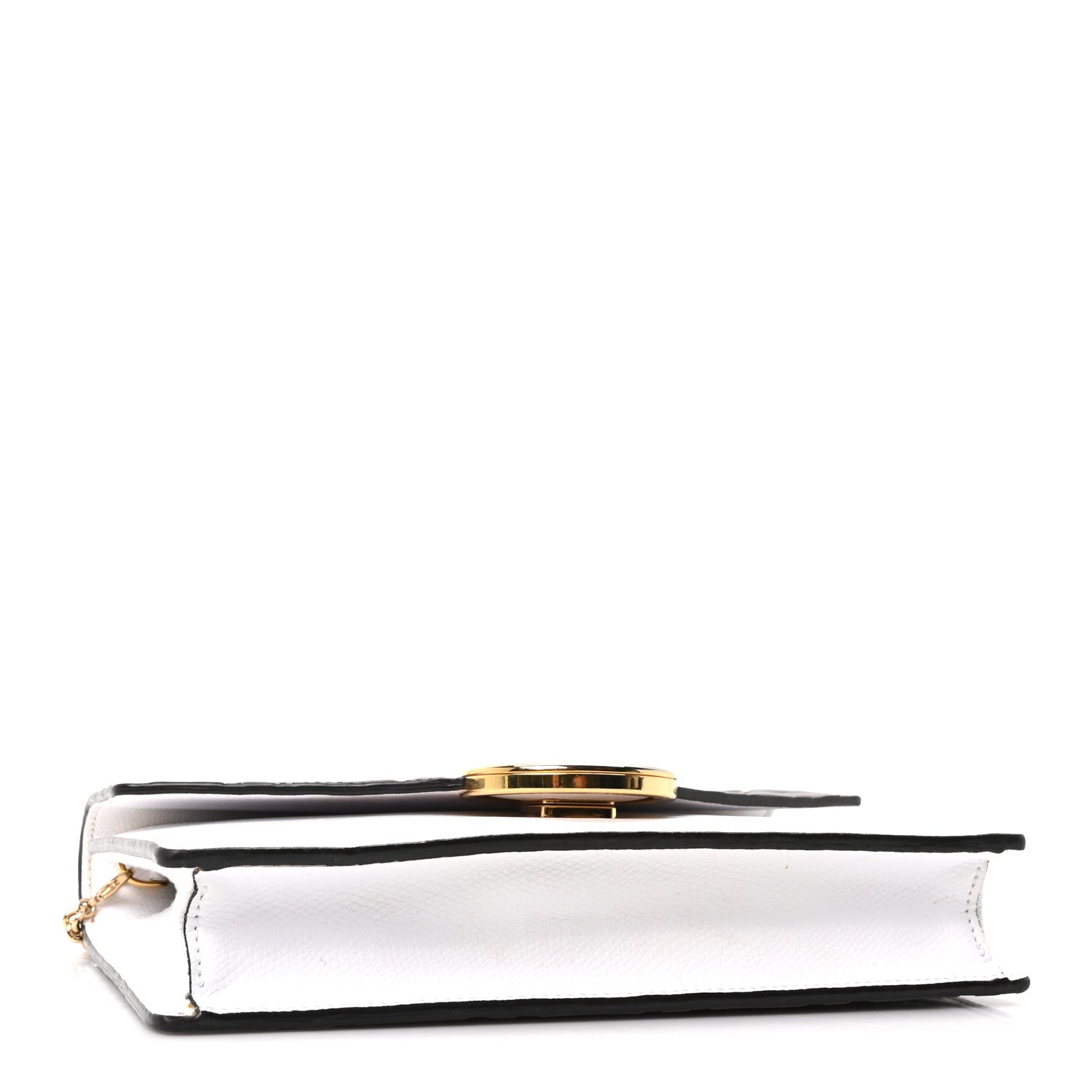 Fendi Vitello Cruise F is Fendi Bi-Color FF 1974 Embossed Medium Envelope Wallet On Chain Maya Black White 4 of 10