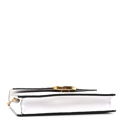 Fendi Vitello Cruise F is Fendi Bi-Color FF 1974 Embossed Medium Envelope Wallet On Chain Maya Black White 4 of 10