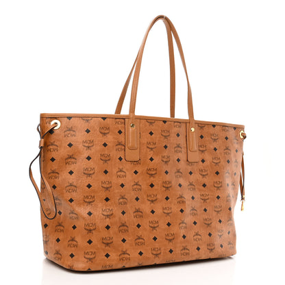 MCM Visetos Large Liz Reversible Shopper Tote Cognac 5 of 16