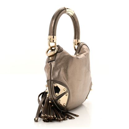 Gucci Metallic Calfskin Mini Indy Top Handle Bag Pewter 3 of 12