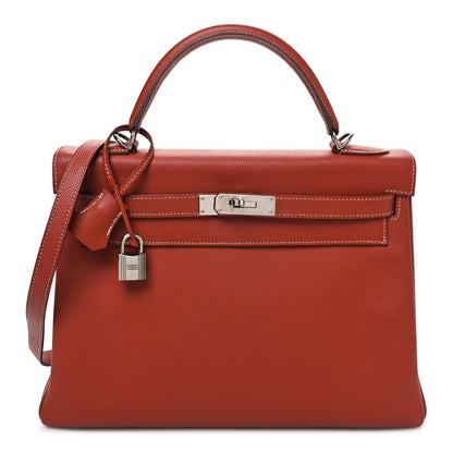 Hermes Epsom Candy Kelly Retourne 32 Brique Orange 1 of 11