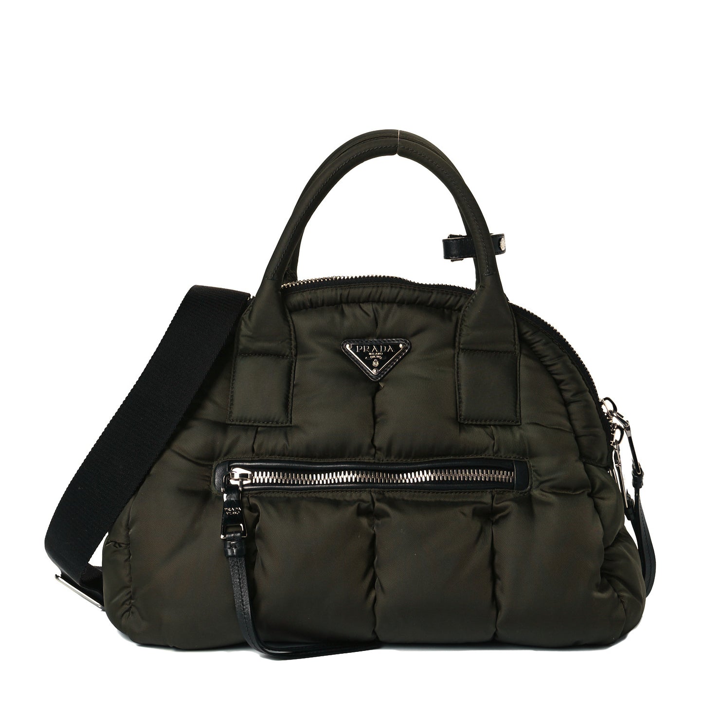 Tessuto Nylon Bomber Dome Satchel Mimetico