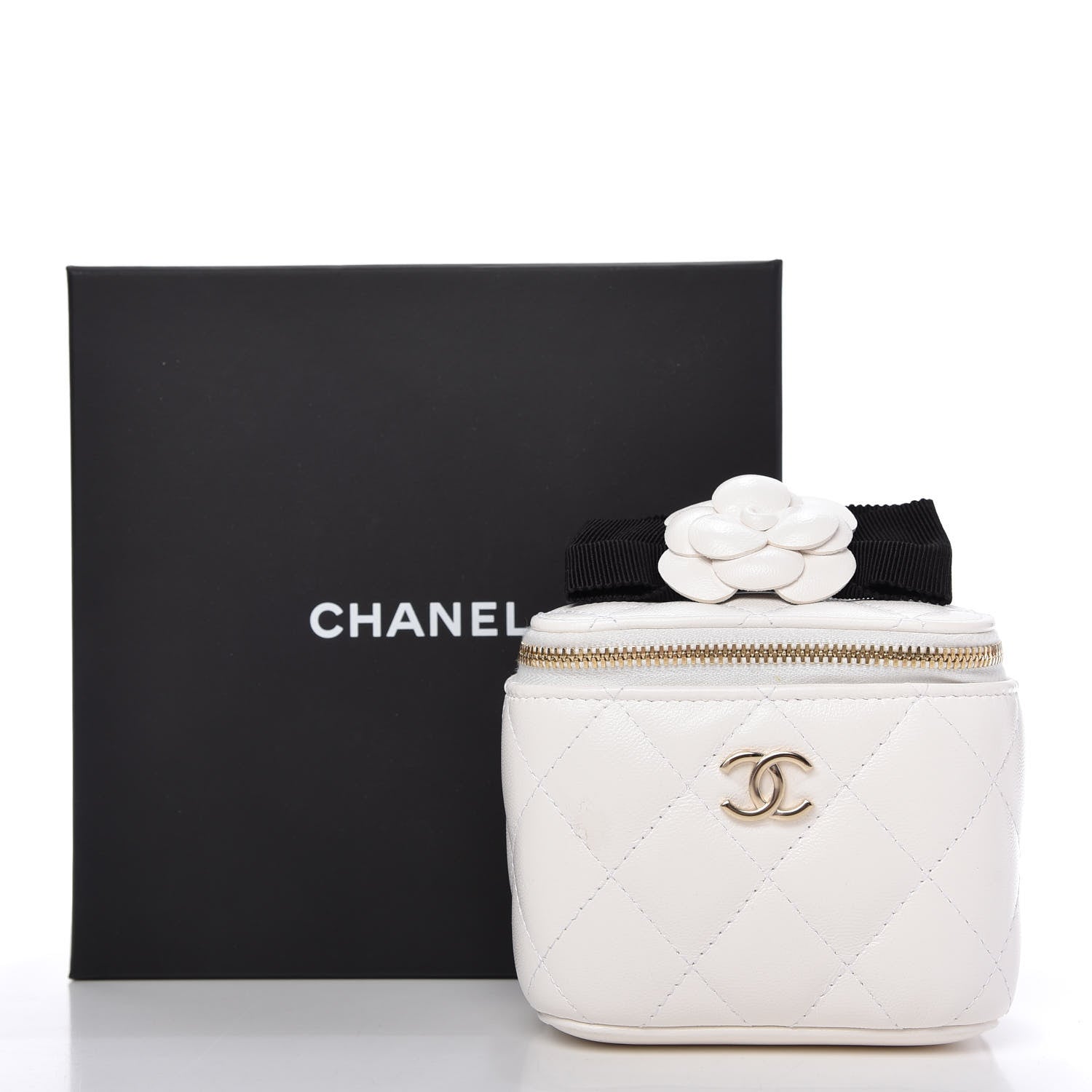 Chanel Lambskin Quilted My Chanel Lady Vanity Case With Chain White 11 of 11