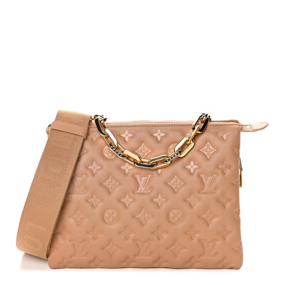 Louis Vuitton Lambskin Embossed Monogram Coussin PM Camel 1 of 10
