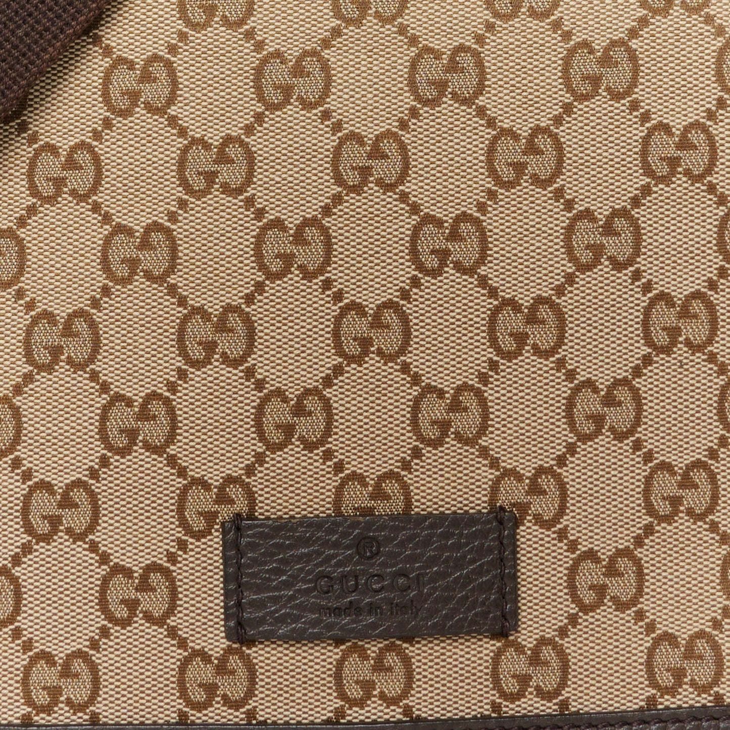 Monogram Flap Messenger Bag Beige Dark Brown