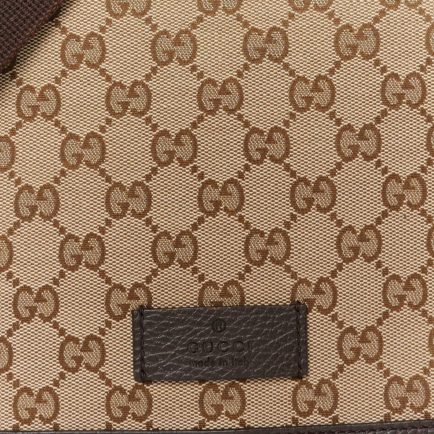Gucci Monogram Flap Messenger Bag Beige Dark Brown 9 of 12