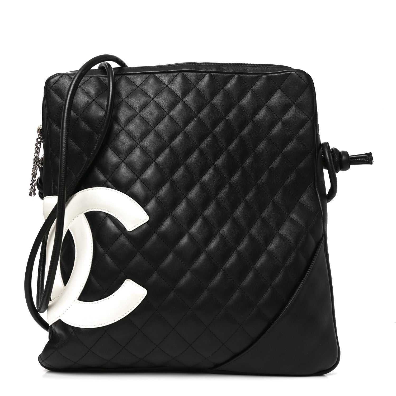 Chanel Calfskin Quilted Large Cambon Messenger Black White 1 of 10