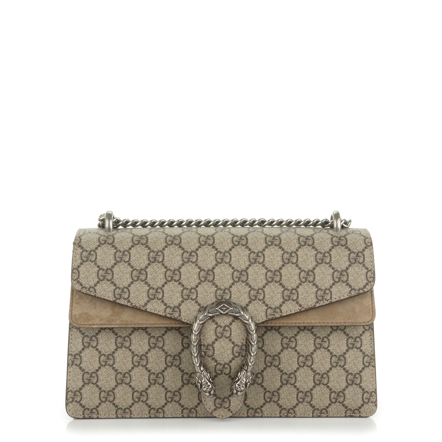 Gucci GG Supreme Monogram Small Dionysus Shoulder Bag Taupe 1 of 8