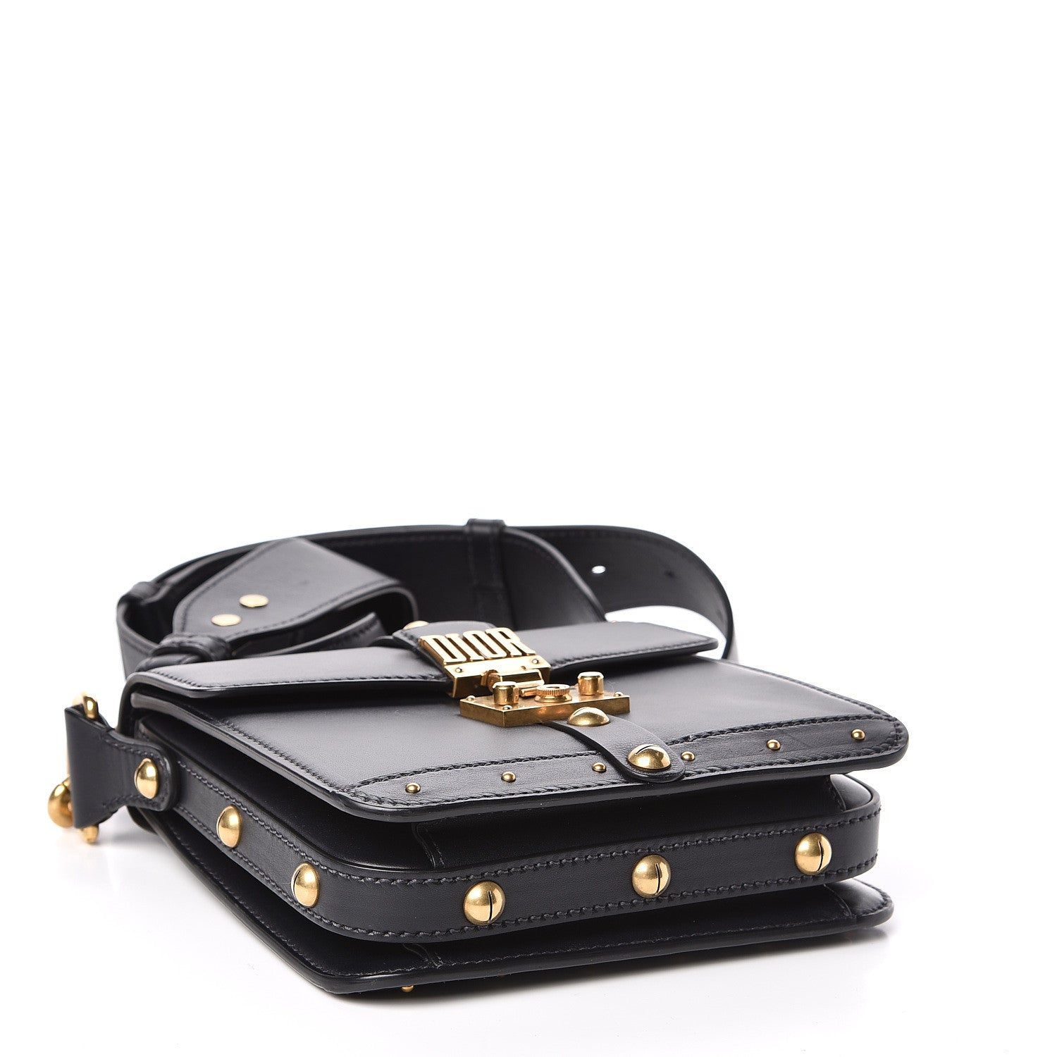 Christian Dior Calfskin Studded Square Dioraddict Flap Black 4 of 10