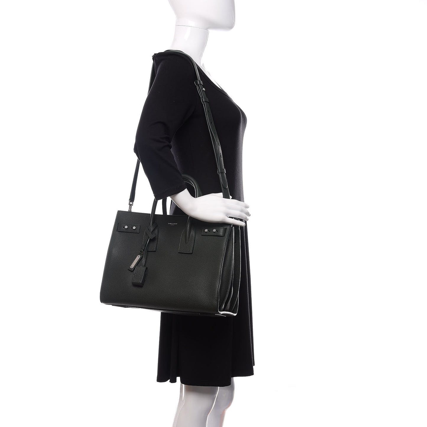 Grained Calfskin Small Supple Sac De Jour Dark Vert