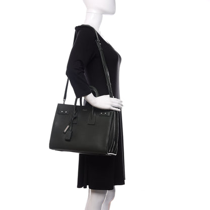 Saint Laurent Grained Calfskin Small Supple Sac De Jour Dark Vert 2 of 14