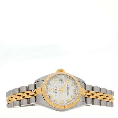 Rolex Stainless Steel 18K Yellow Gold 26mm Oyster Perpetual Datejust Watch White Roman 79173 2 of 4