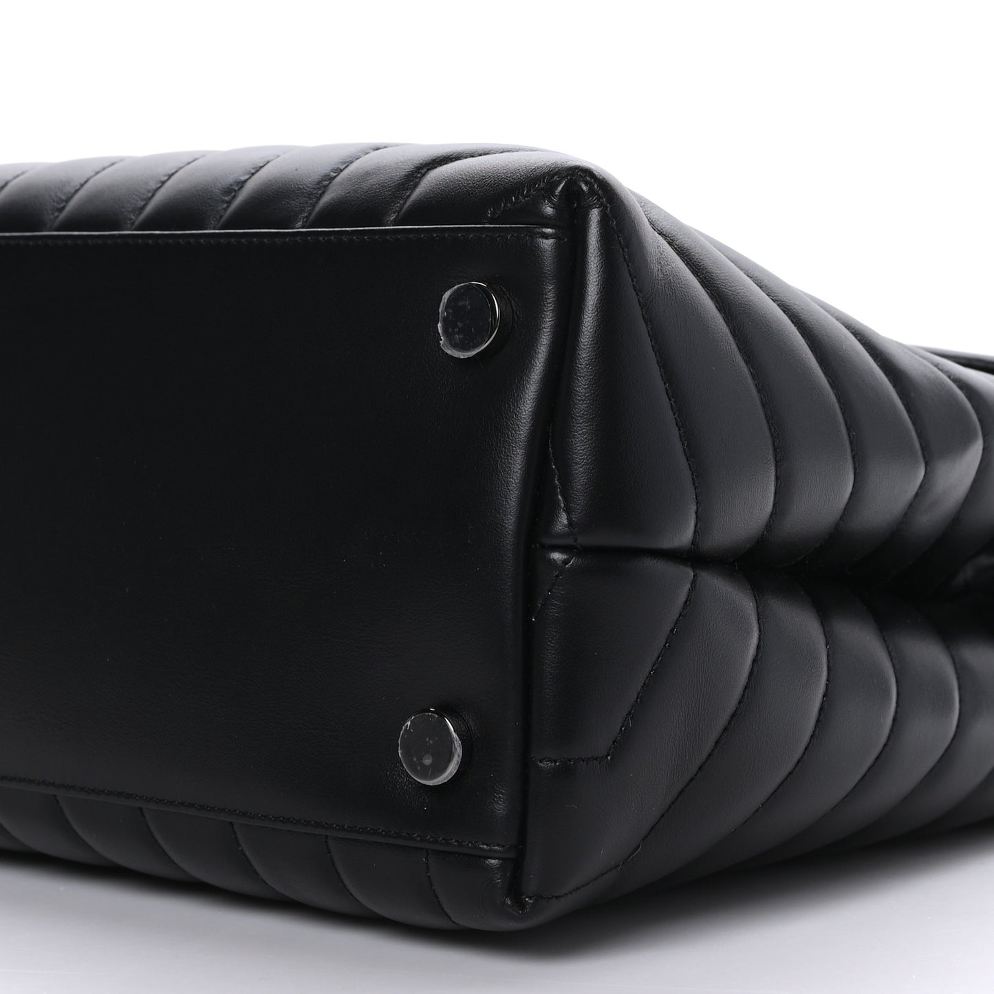 Calfskin Y Quilted Monogram Large Loulou Chain Satchel Black