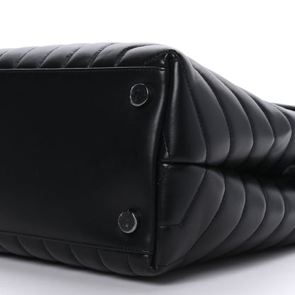 Saint Laurent Calfskin Y Quilted Monogram Large Loulou Chain Satchel Black 9 of 9