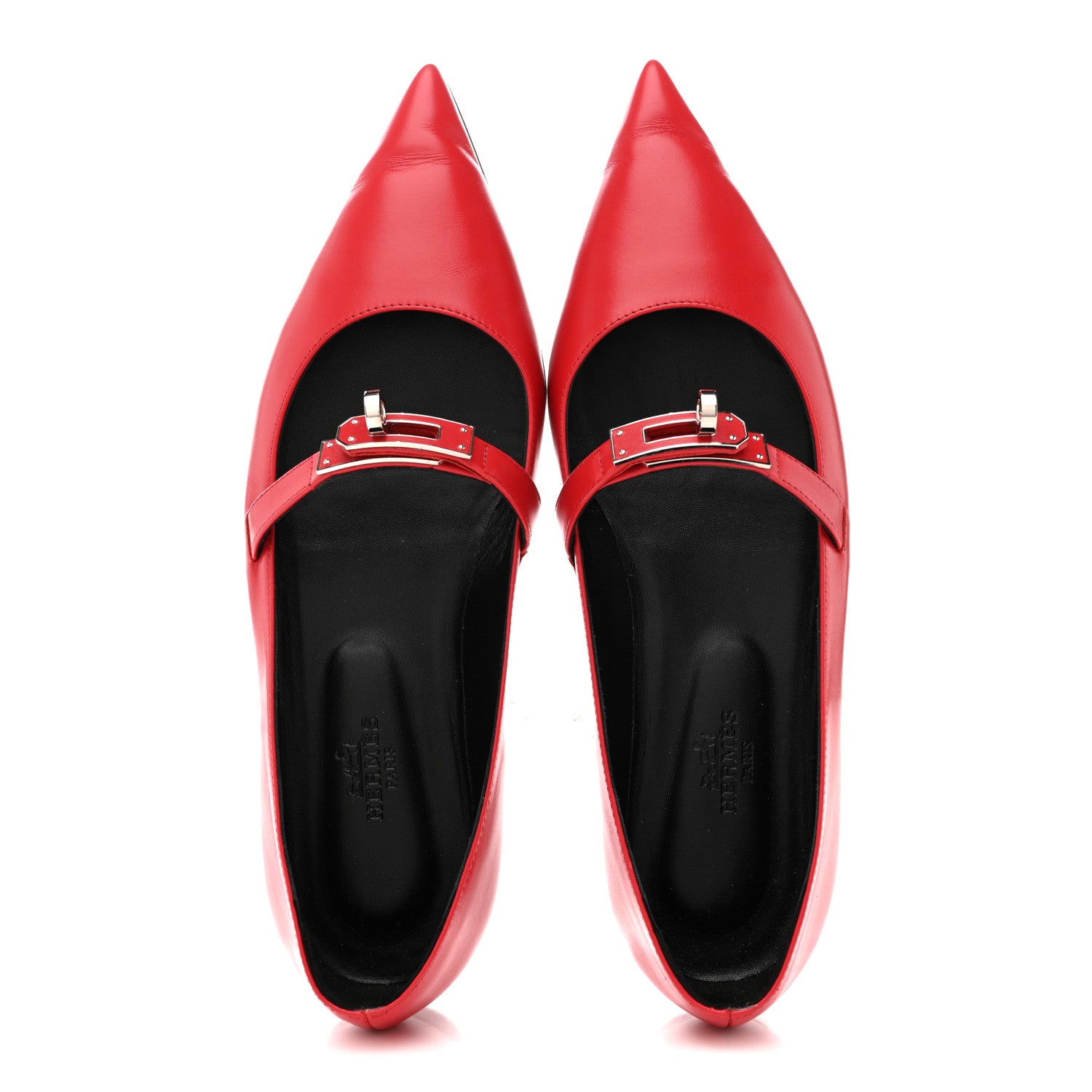 Hermes Calfskin Kelly Ballet Flats 36.5 Rouge Vif 2 of 10