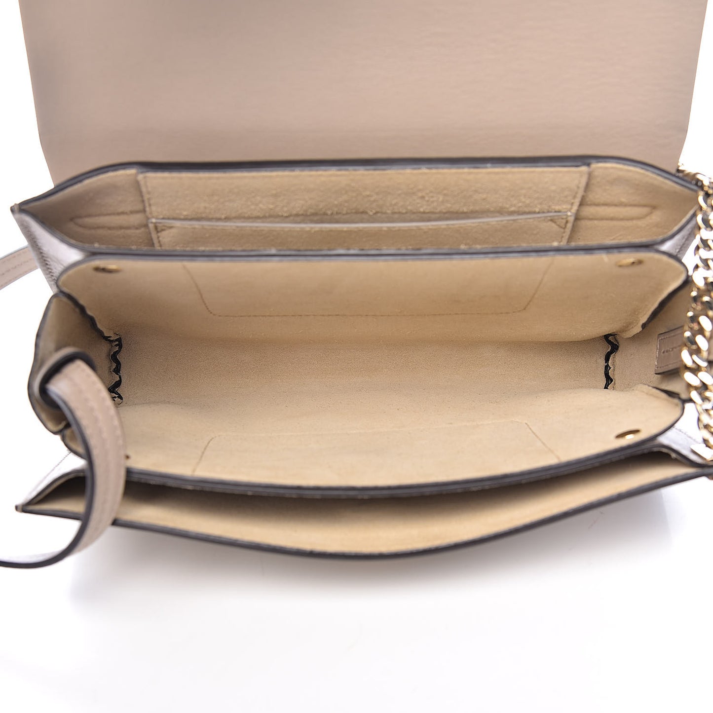 Suede Calfskin Small Faye Shoulder Bag Motty Grey