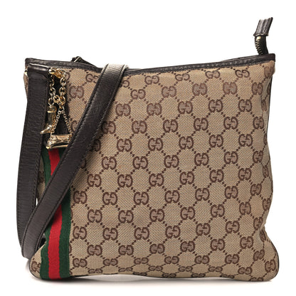 Gucci Monogram Web Jolicoeur Charms Messenger Dark Brown 1 of 14