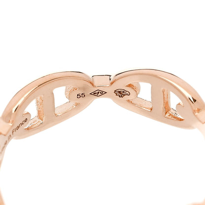 Hermes 18K Rose Gold PM Chaine d'Ancre Enchainee Ring 55 7.25 5 of 6