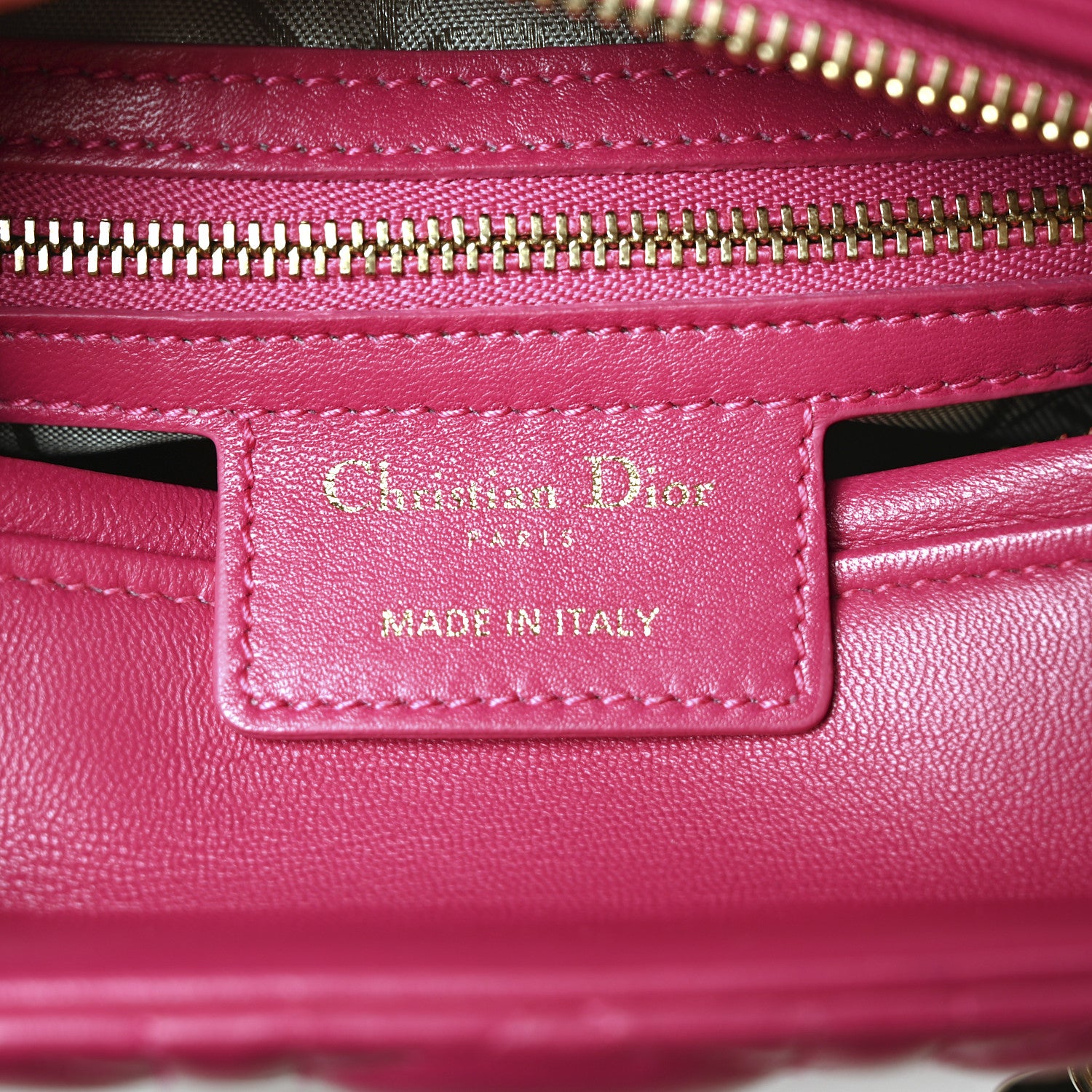Christian Dior Lambskin Cannage Medium Lady Dior Fuchsia 6 of 10