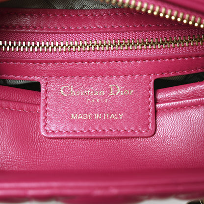Christian Dior Lambskin Cannage Medium Lady Dior Fuchsia 6 of 10