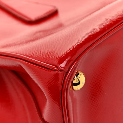 Prada Saffiano Vernice Mini Galleria Double Zip Tote Rosso 13 of 30