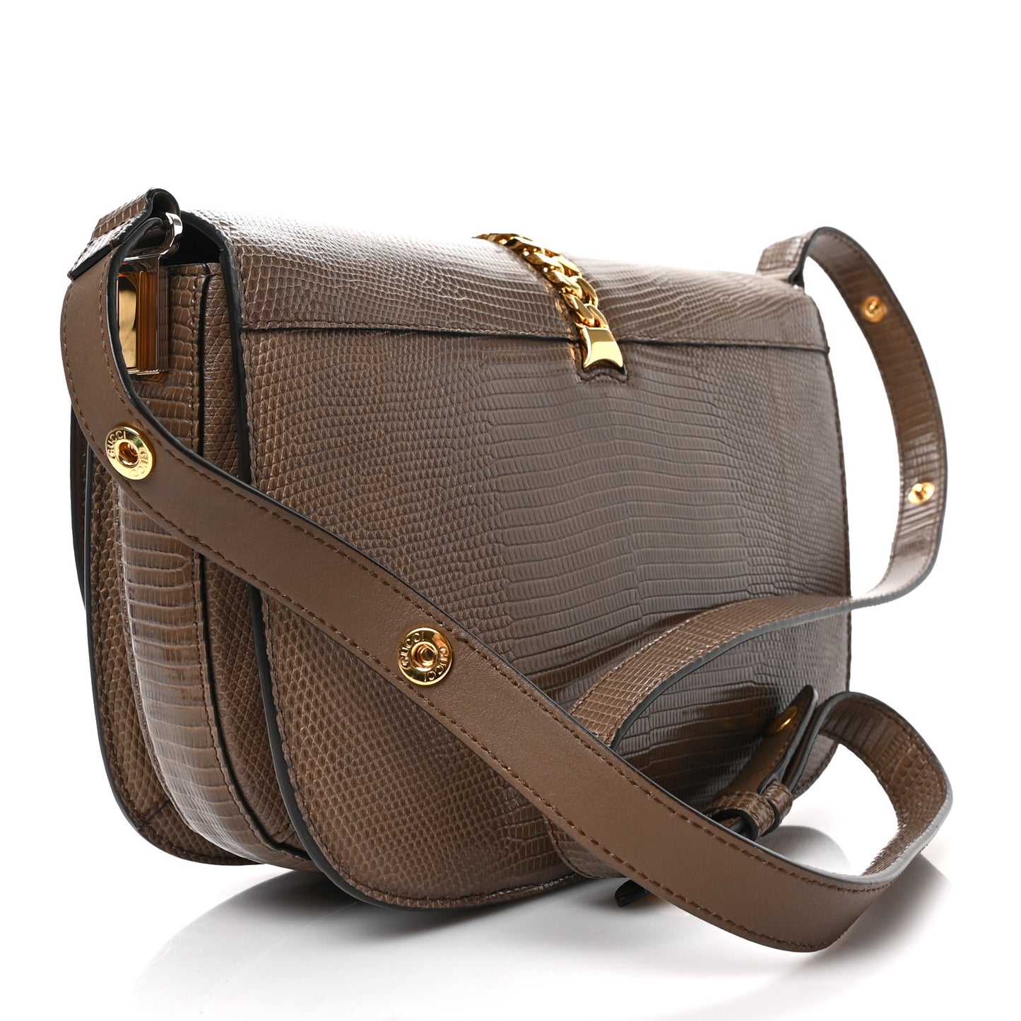 Lizard Small Sylvie 1969 Messenger Bag Taupe
