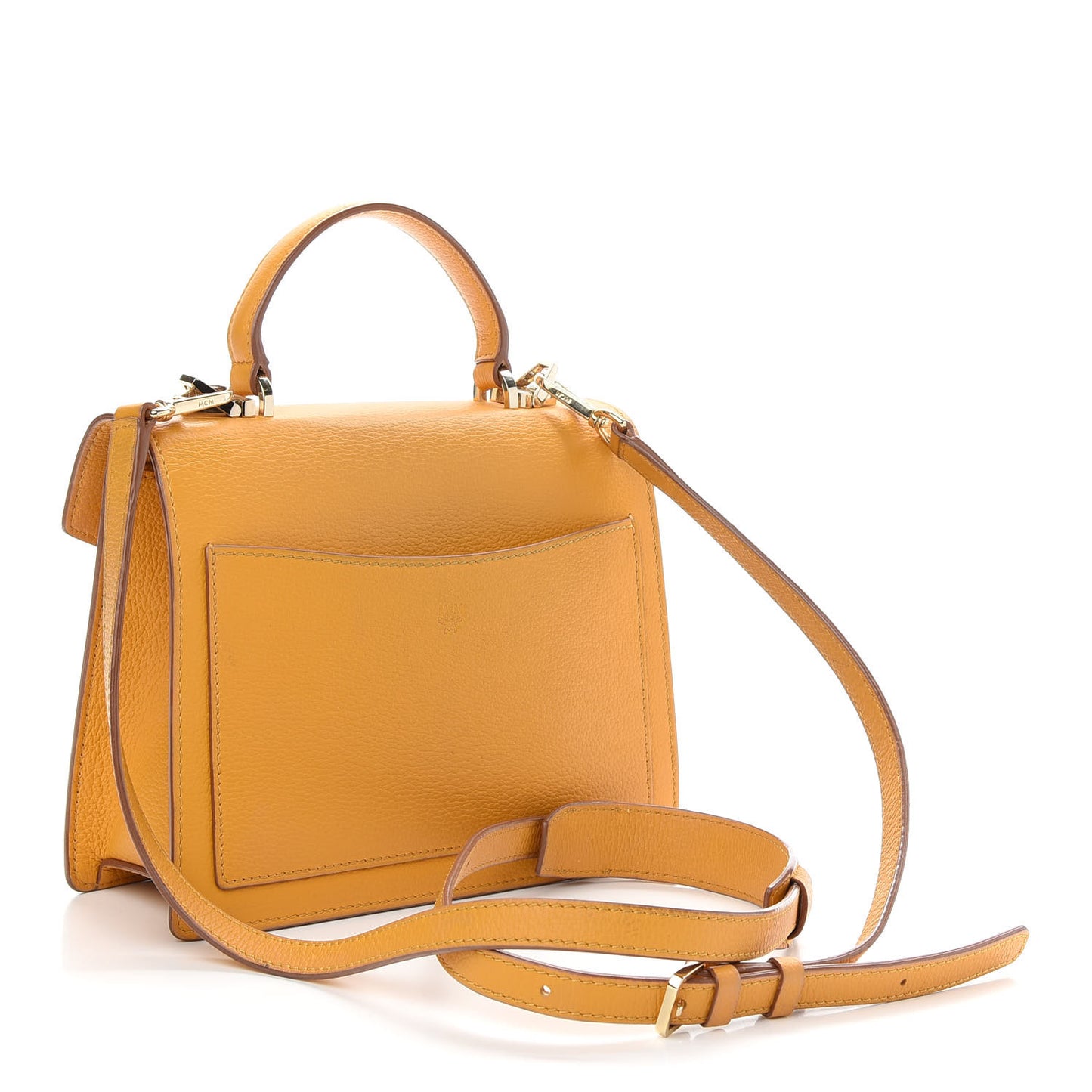 Grained Calfskin Small Patricia Satchel Golden Mango