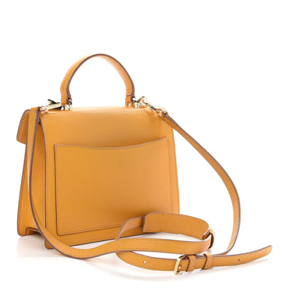 MCM Grained Calfskin Small Patricia Satchel Golden Mango 3 of 9