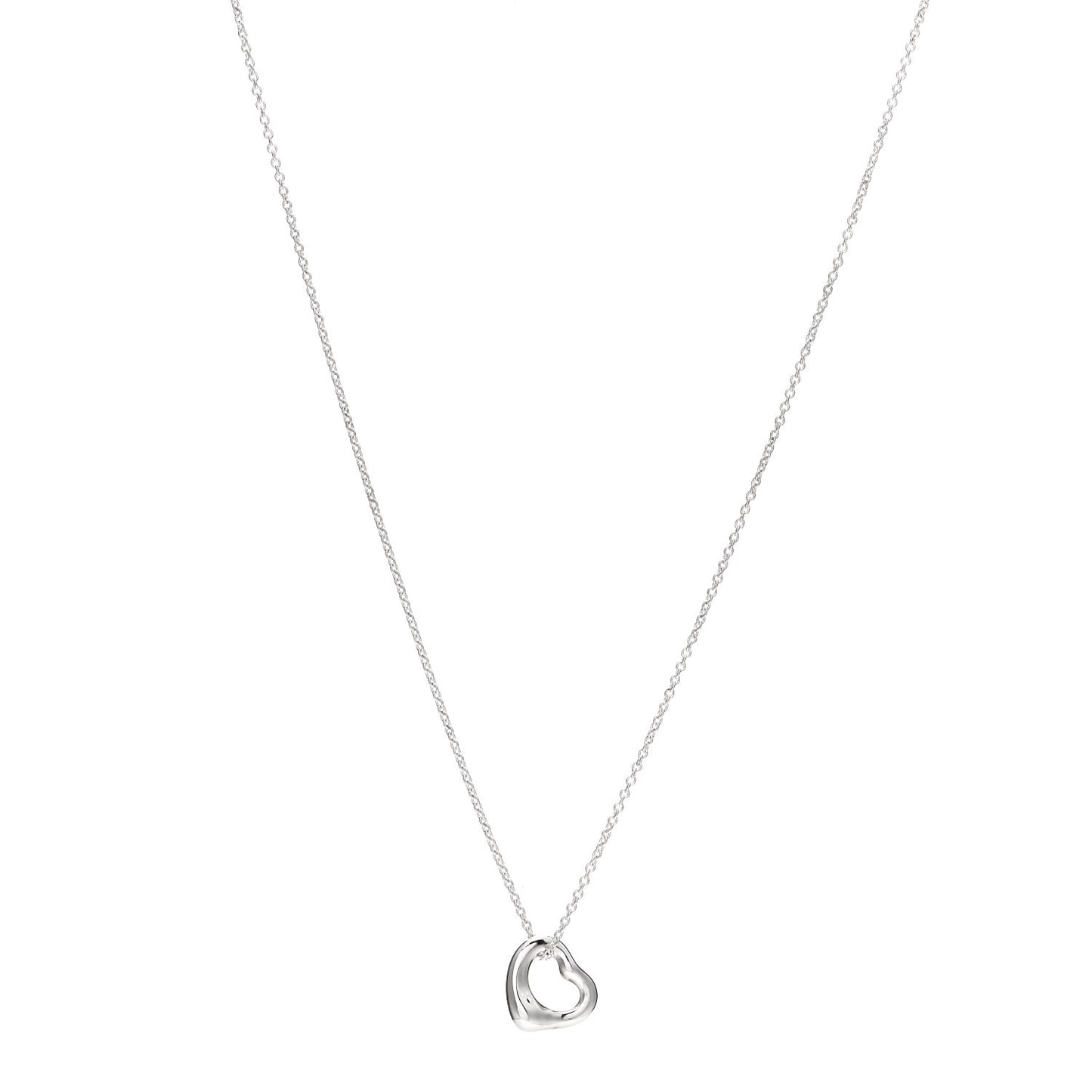 Sterling Silver Elsa Peretti 11mm Open Heart Pendant Necklace
