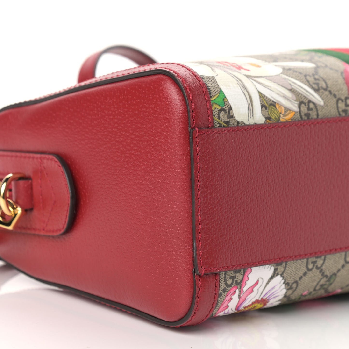 GG Supreme Monogram Flora Web Medium Ophidia Boston Red