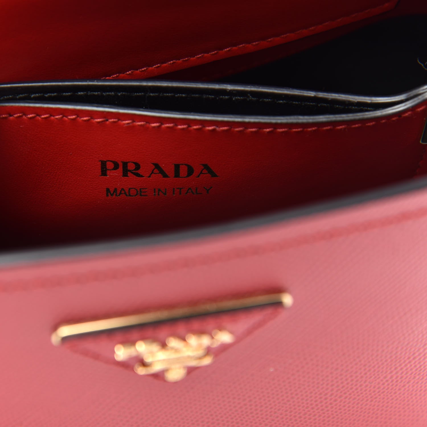 Prada Saffiano Cuir Micro Matinee Tote Fiery Red 7 of 9