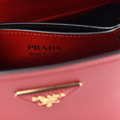 Prada Saffiano Cuir Micro Matinee Tote Fiery Red 7 of 9