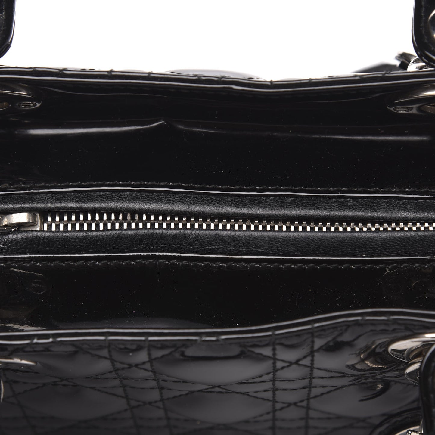 Patent Cannage Medium Lady Dior Black
