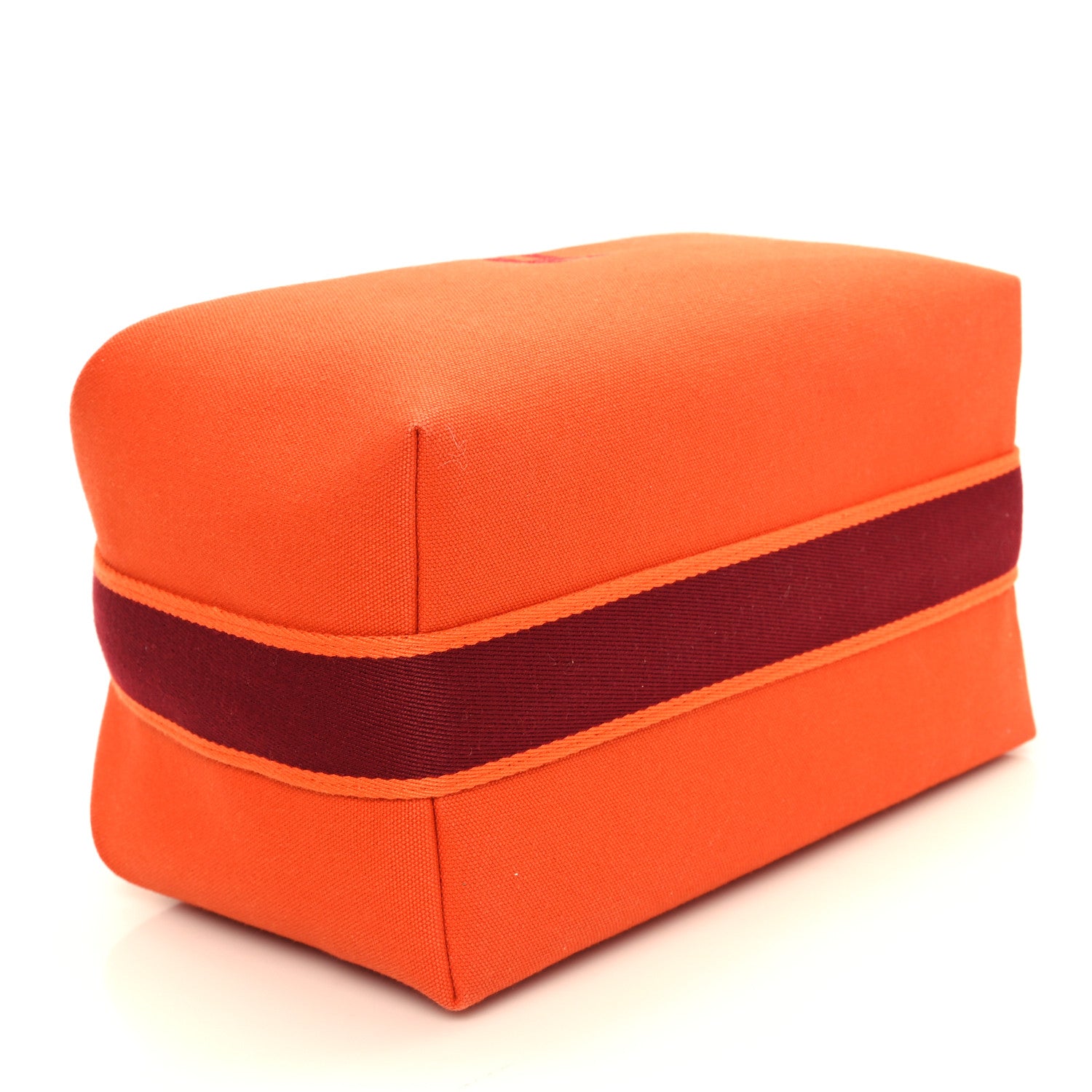 Hermes Canvas Large Bride-A-Brac Pouch Orange Feu Burgundy 4 of 10