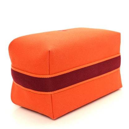 Hermes Canvas Large Bride-A-Brac Pouch Orange Feu Burgundy 4 of 10