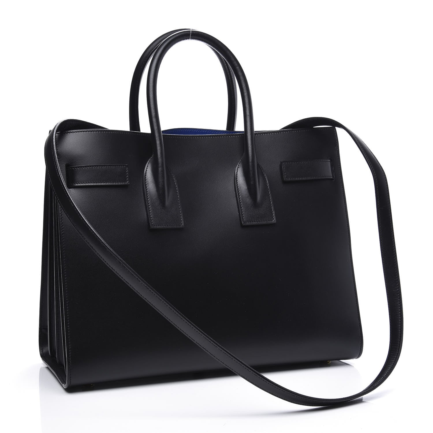 Saint Laurent Calfskin Small Sac De Jour Black Blue Majorelle 2 of 12