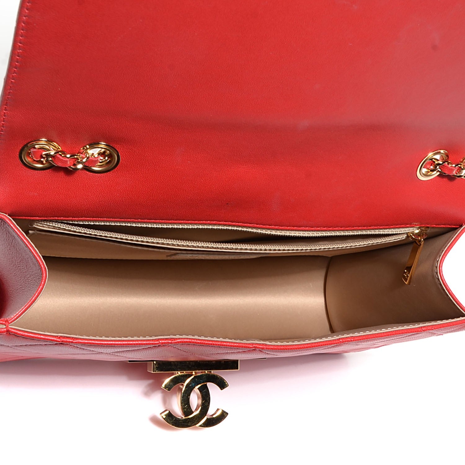 Chanel Lambskin Quilted Medium Golden Class Flap Red 5 of 8