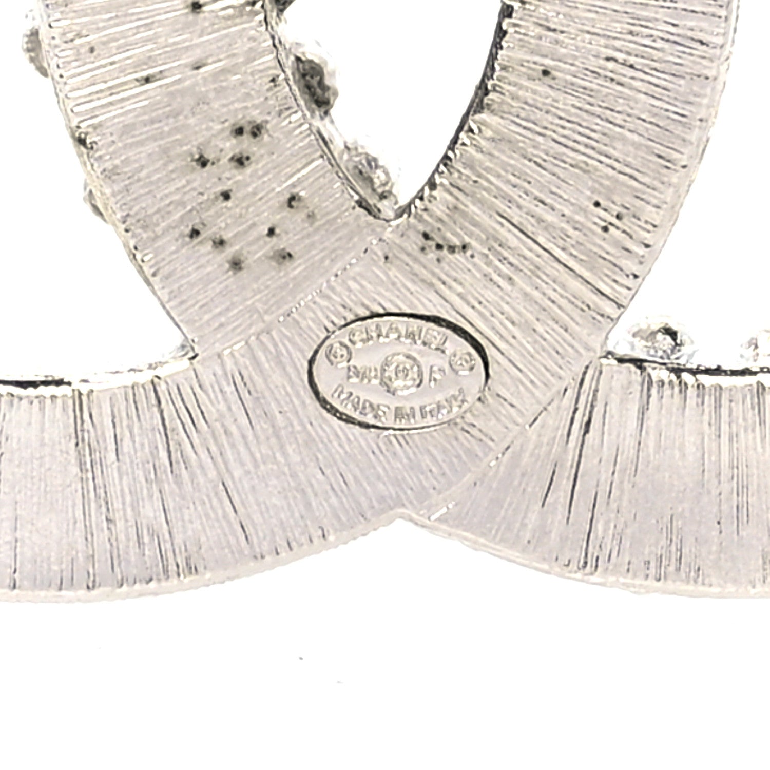 Chanel Baguette Round Crystal CC Brooch Silver 3 of 3