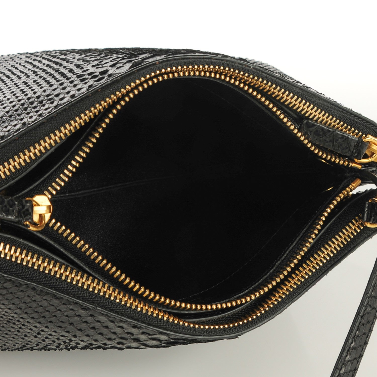 Celine Python Small Trio Crossbody Bag Black 5 of 7
