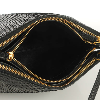 Celine Python Small Trio Crossbody Bag Black 5 of 7