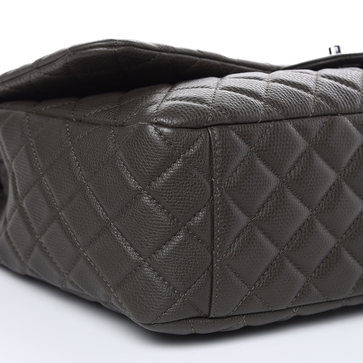 Chanel Calfskin Quilted Small XXL Travel Flap Bag Khaki 8 of 11
