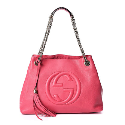 Gucci Pebbled Calfskin Medium Soho Chain Shoulder Bag Pink 1 of 9