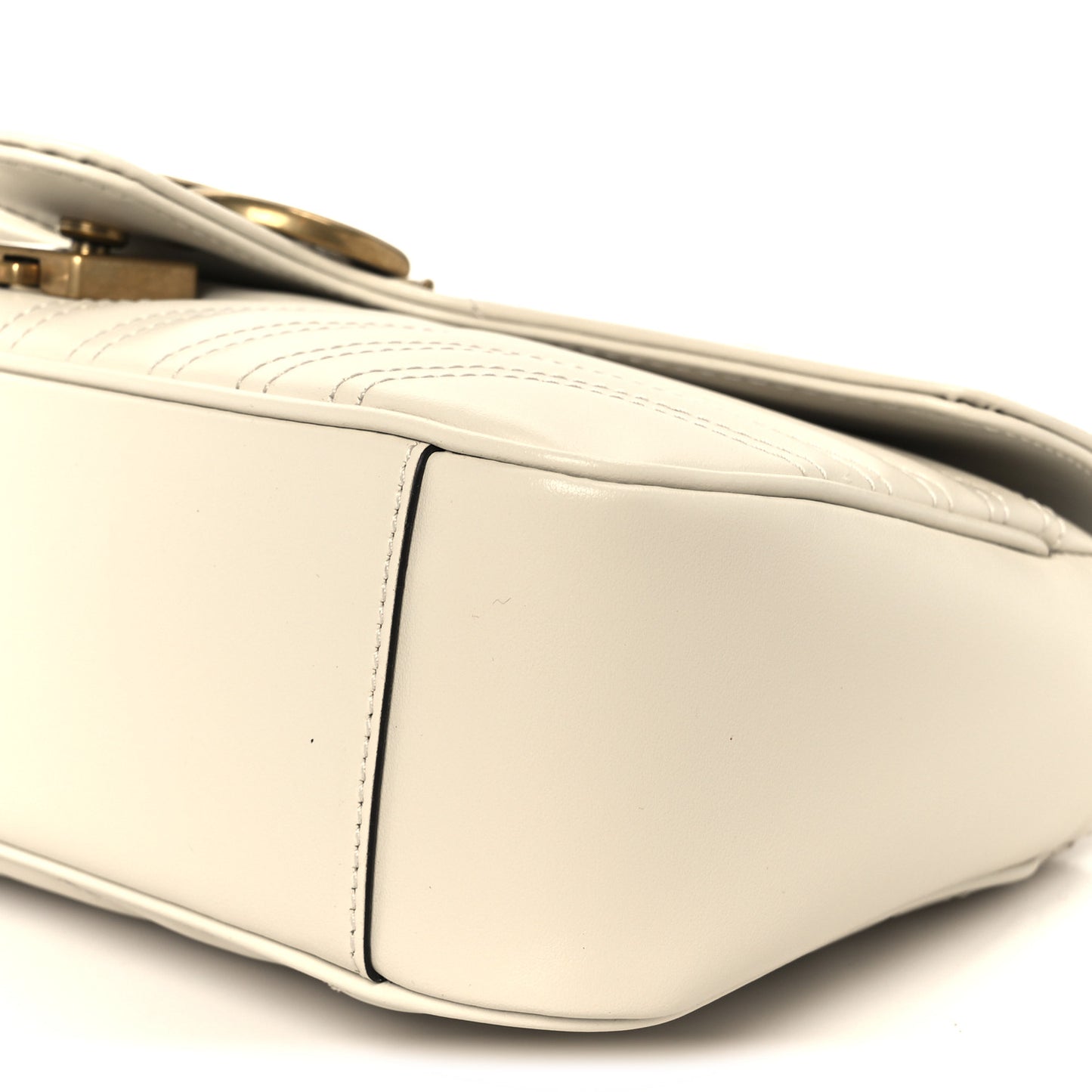 Calfskin Matelasse Small GG Marmont Shoulder Bag White
