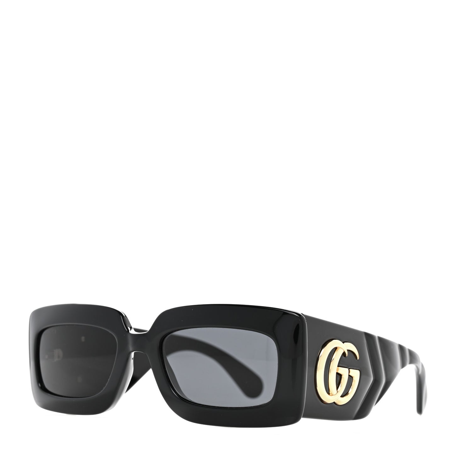 Oversized Rectangular Acetate Frame GG Marmont Logo Sunglasses GG0811S Black