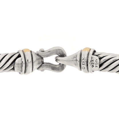 David Yurman Sterling Silver 18K Yellow Gold 5mm Cable Classic Buckle Bracelet 3 of 3