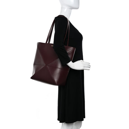 Loewe Shiny Calfskin Medium Puzzle Fold Tote Dark Burgundy 2 of 10