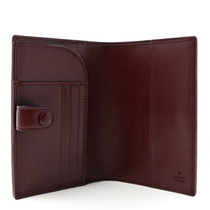 Gucci GG Supreme Monogram Azalea Calfskin Retro Interlocking G Passport Case Beige Red 5 of 6