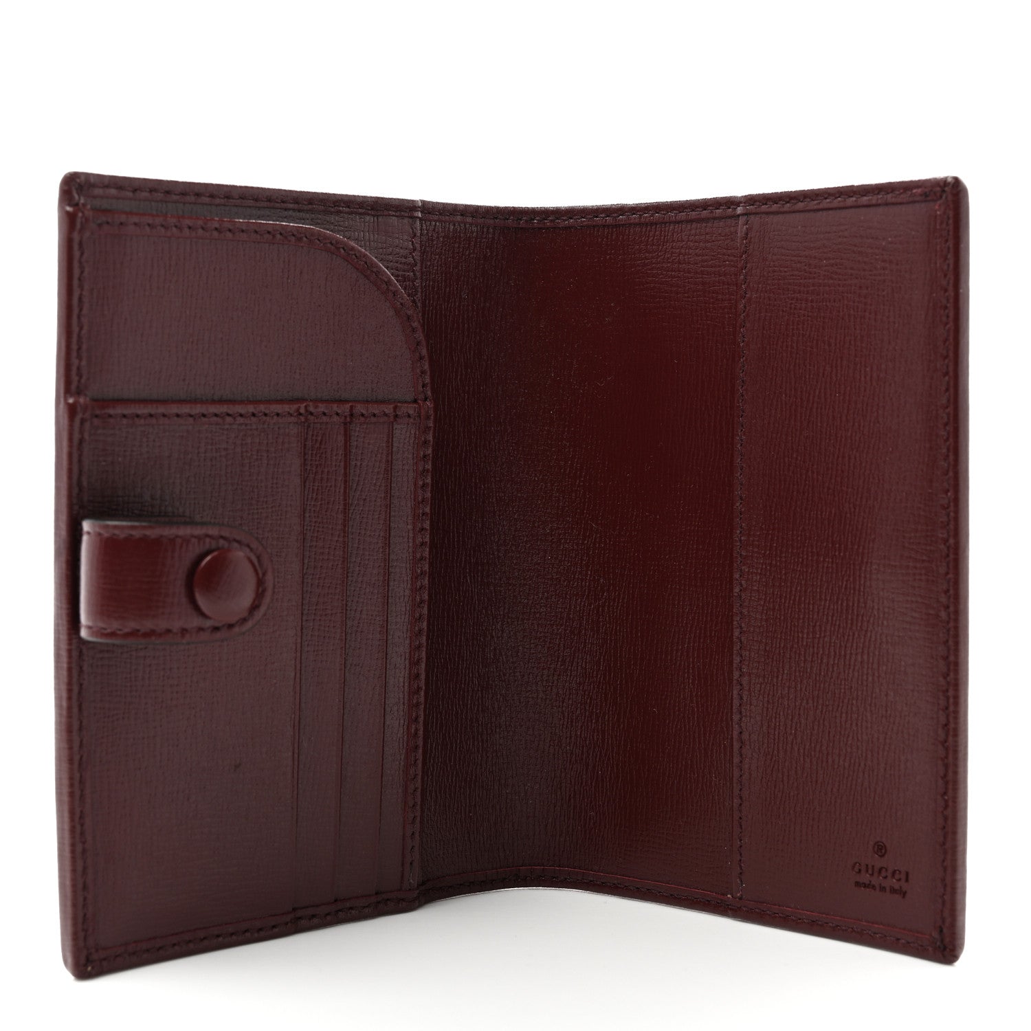 Gucci GG Supreme Monogram Azalea Calfskin Retro Interlocking G Passport Case Beige Red 5 of 6
