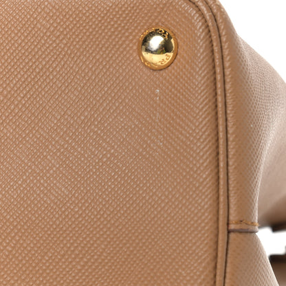 Prada Saffiano Cuir Small Double Bag Caramel Fuoco 10 of 16