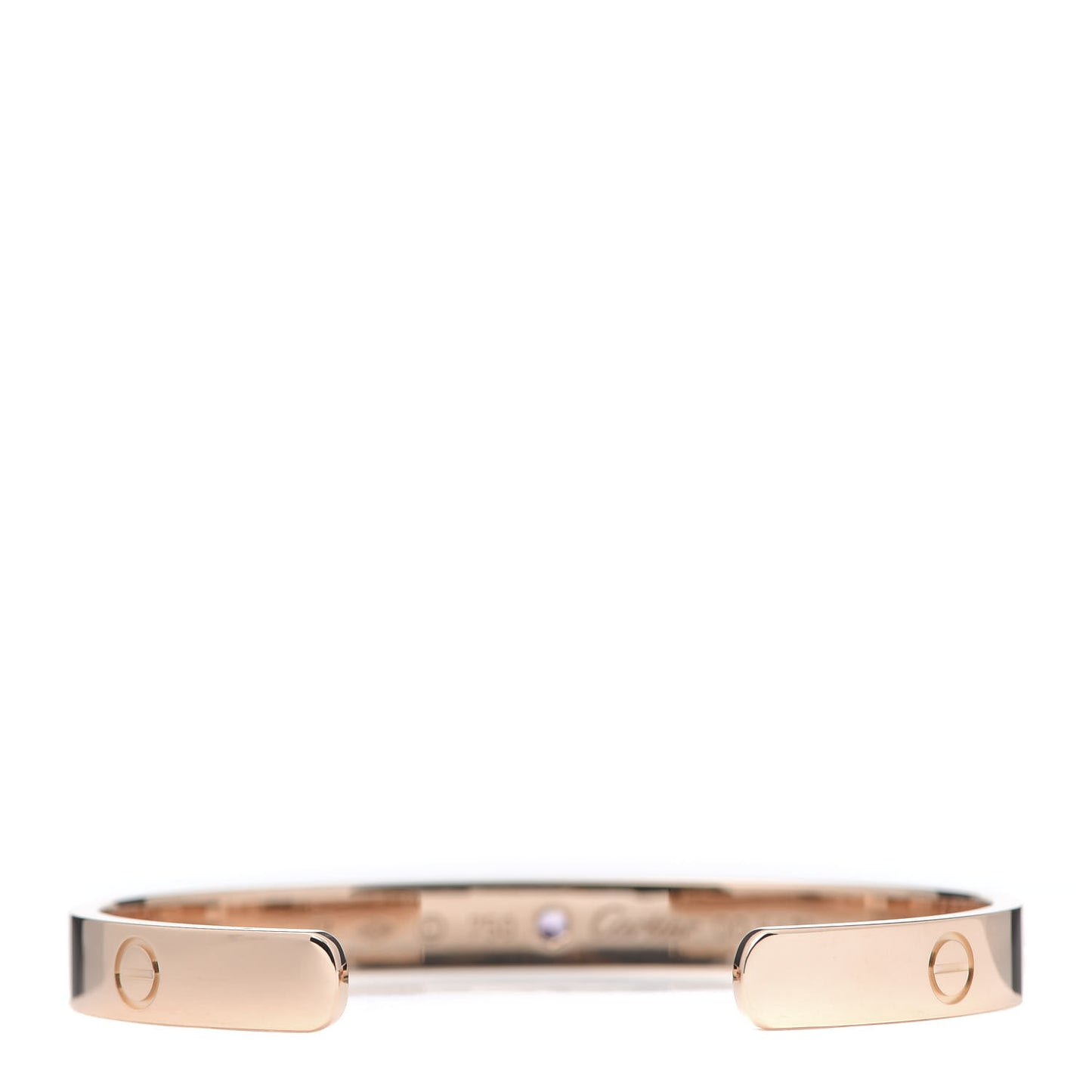 18K Pink Gold Pink Sapphire LOVE Cuff Bracelet 17